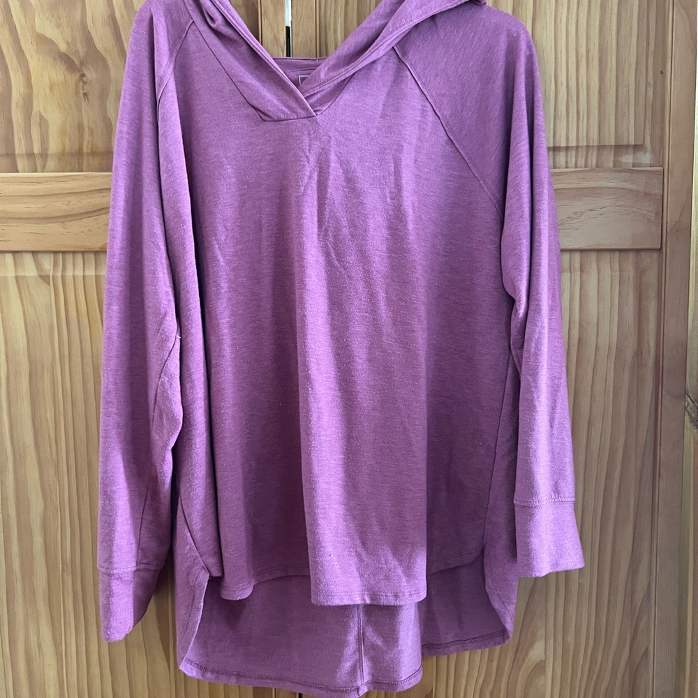 Women's Hooded Pullover Top in Pink